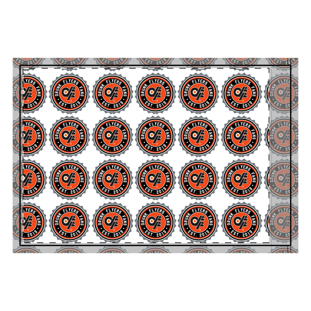 Double-Sided Flag — Repeating Orange & Black Logo Banner