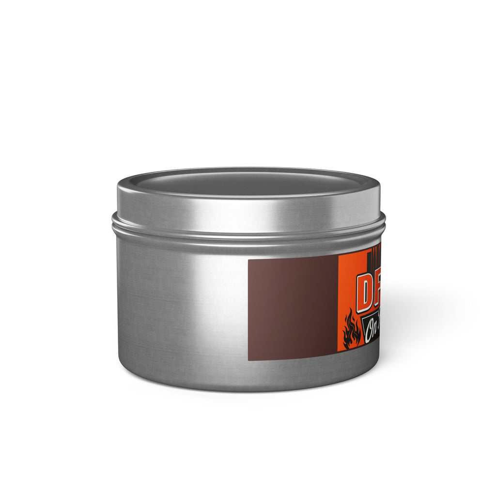 DFF On Fire Tin Candle — Coffee Scent, Novelty Gift Candle
