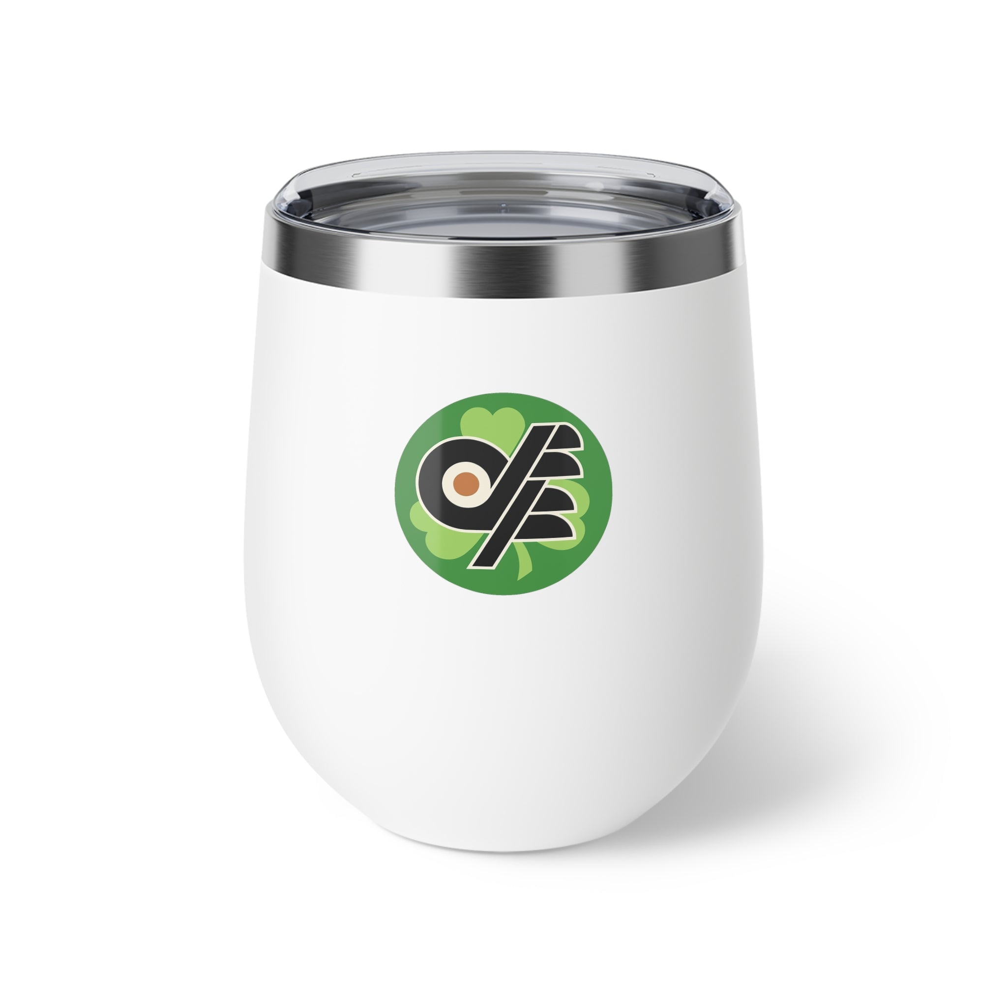 12oz Copper Vacuum Insulated Cup with Irish DFF Logo - Travel Wine Tumbler