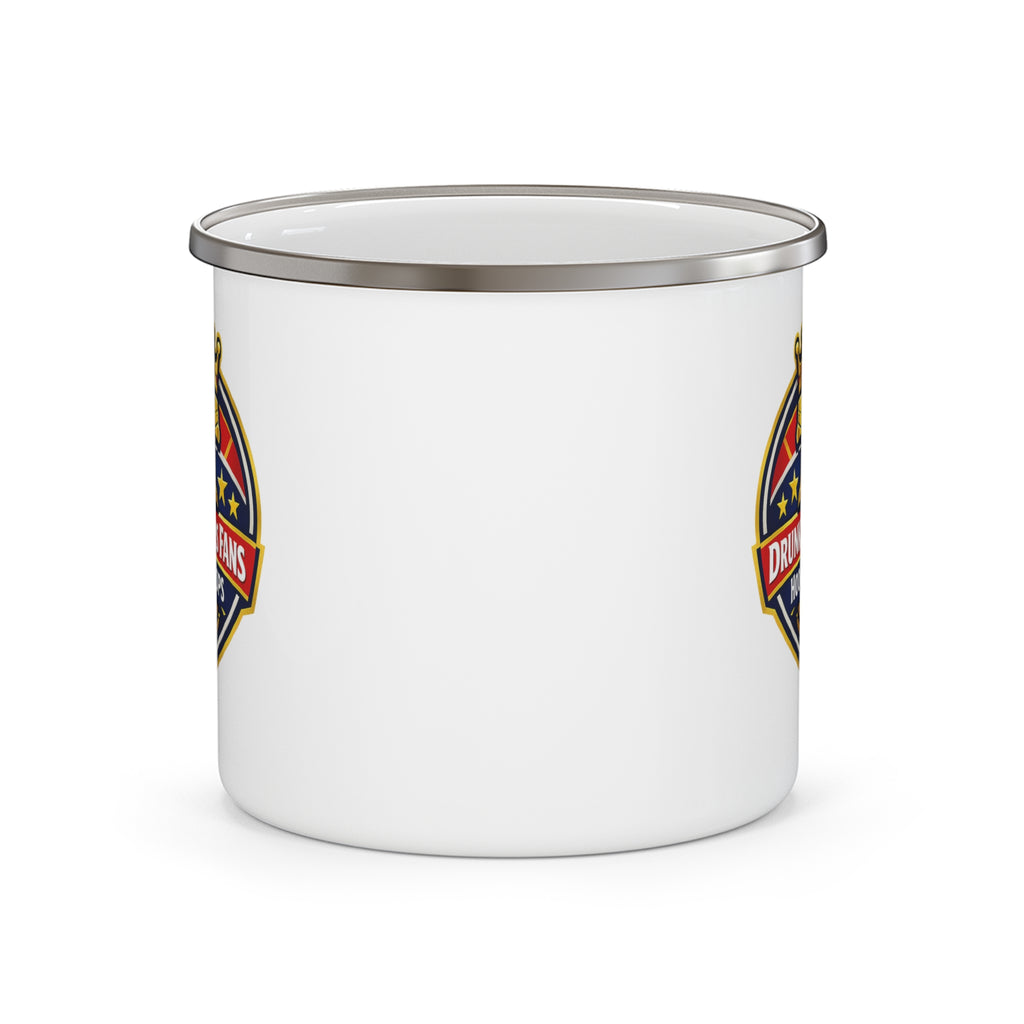 Drunk 76ers Fans Enamel Camping Mug — Hoops & Hops Basketball Coffee Cup