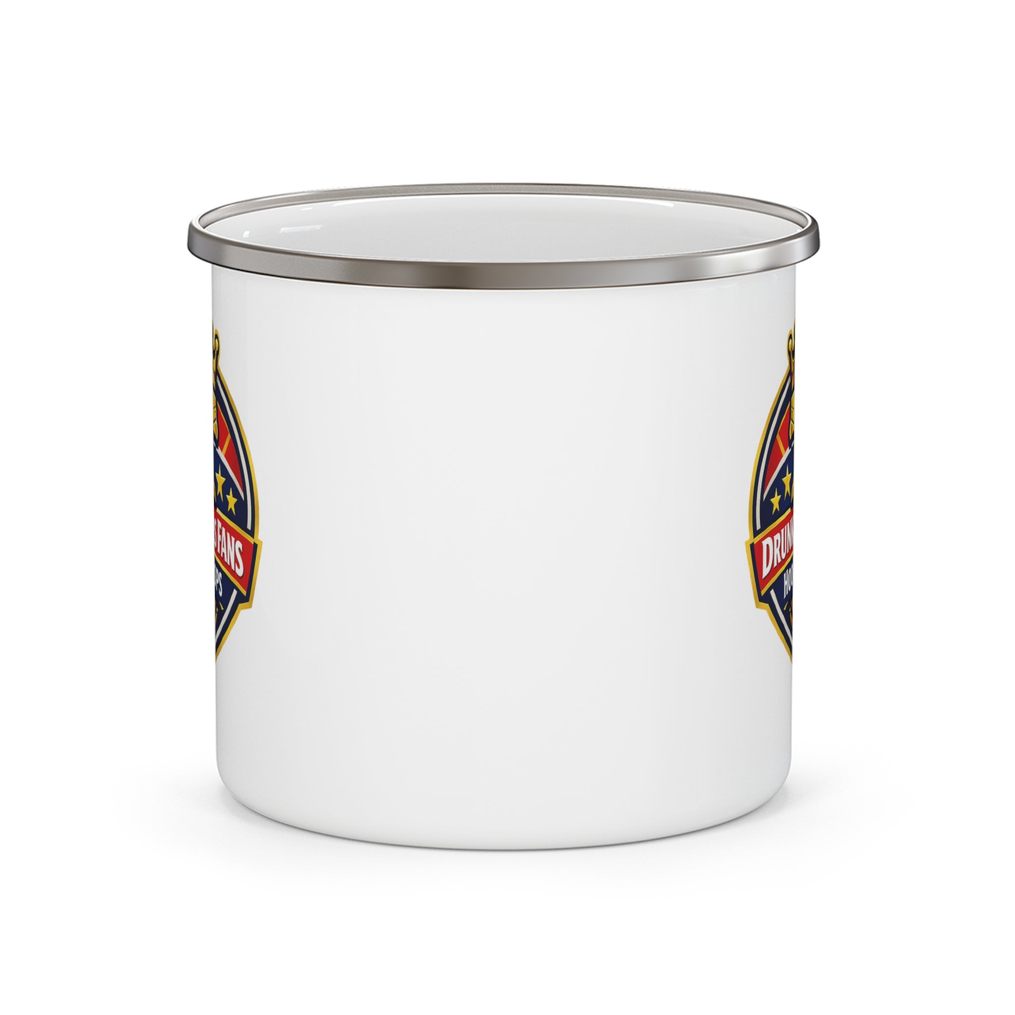 Drunk 76ers Fans Enamel Camping Mug — Hoops & Hops Basketball Coffee Cup