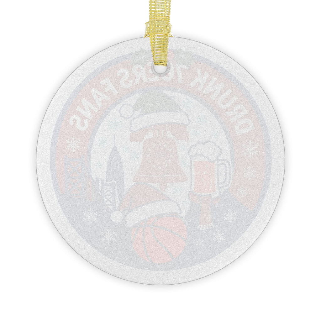 Drunk 76ers Fans Glass Ornaments