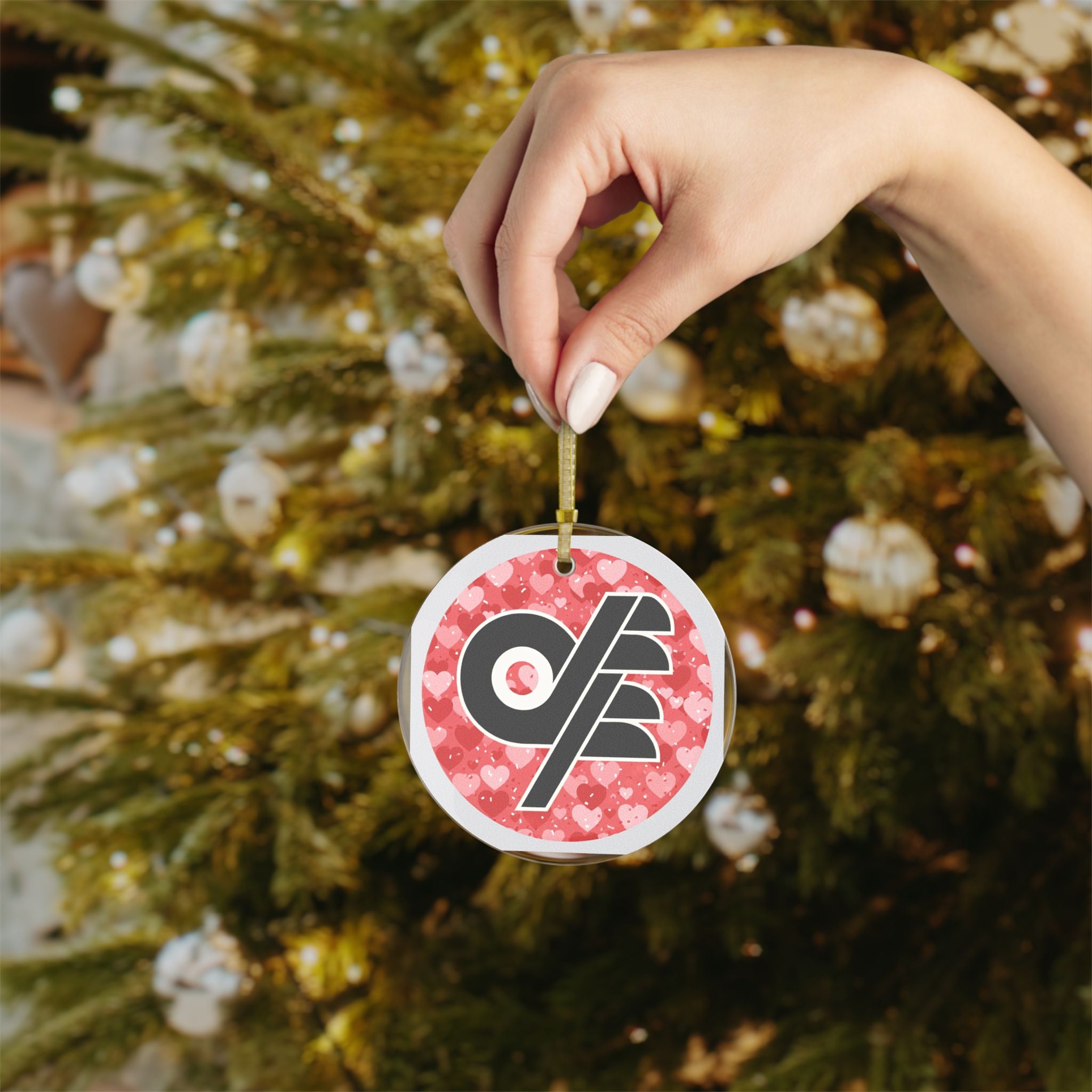 DFF Valentine's Day Glass Ornaments