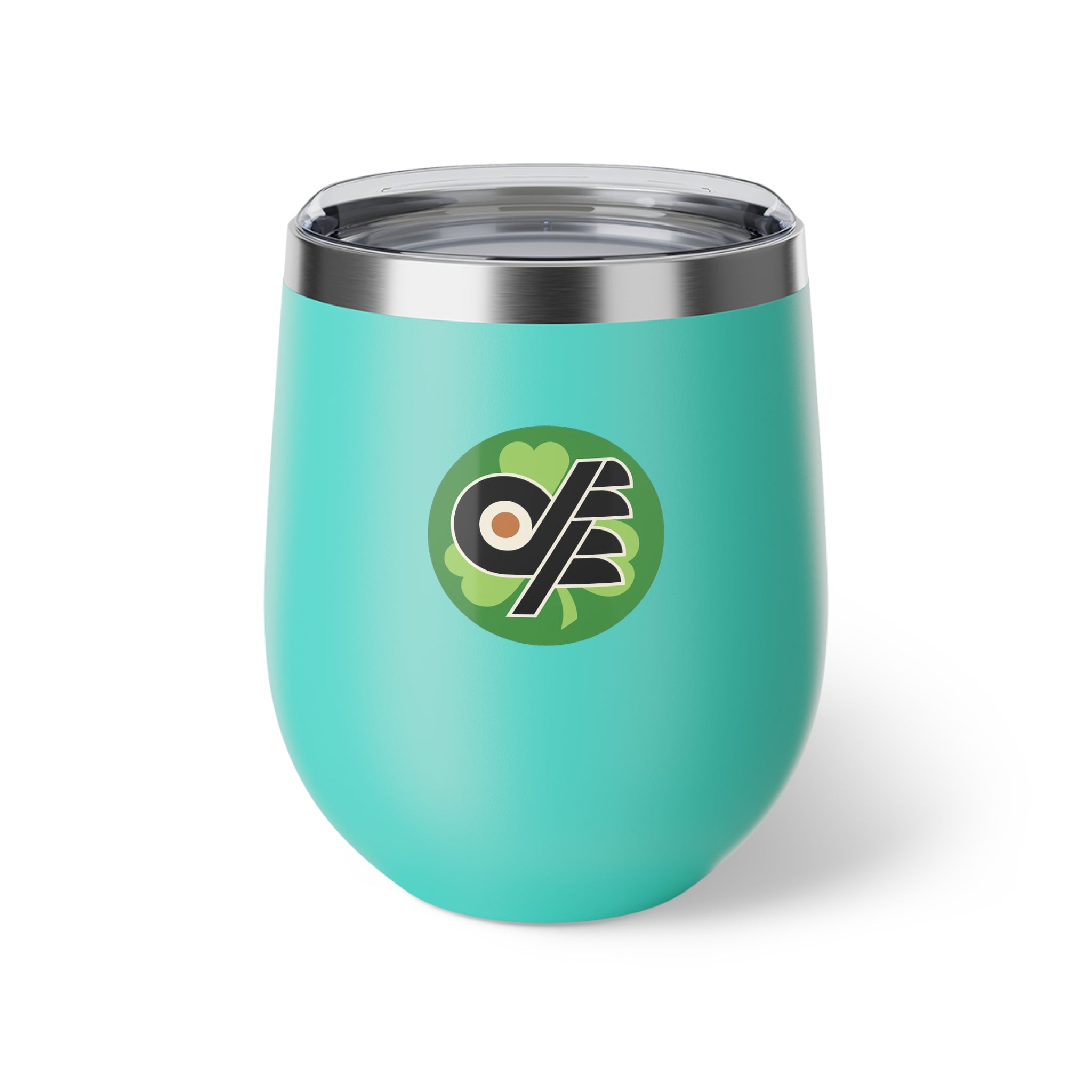 12oz Copper Vacuum Insulated Cup with Irish DFF Logo - Travel Wine Tumbler