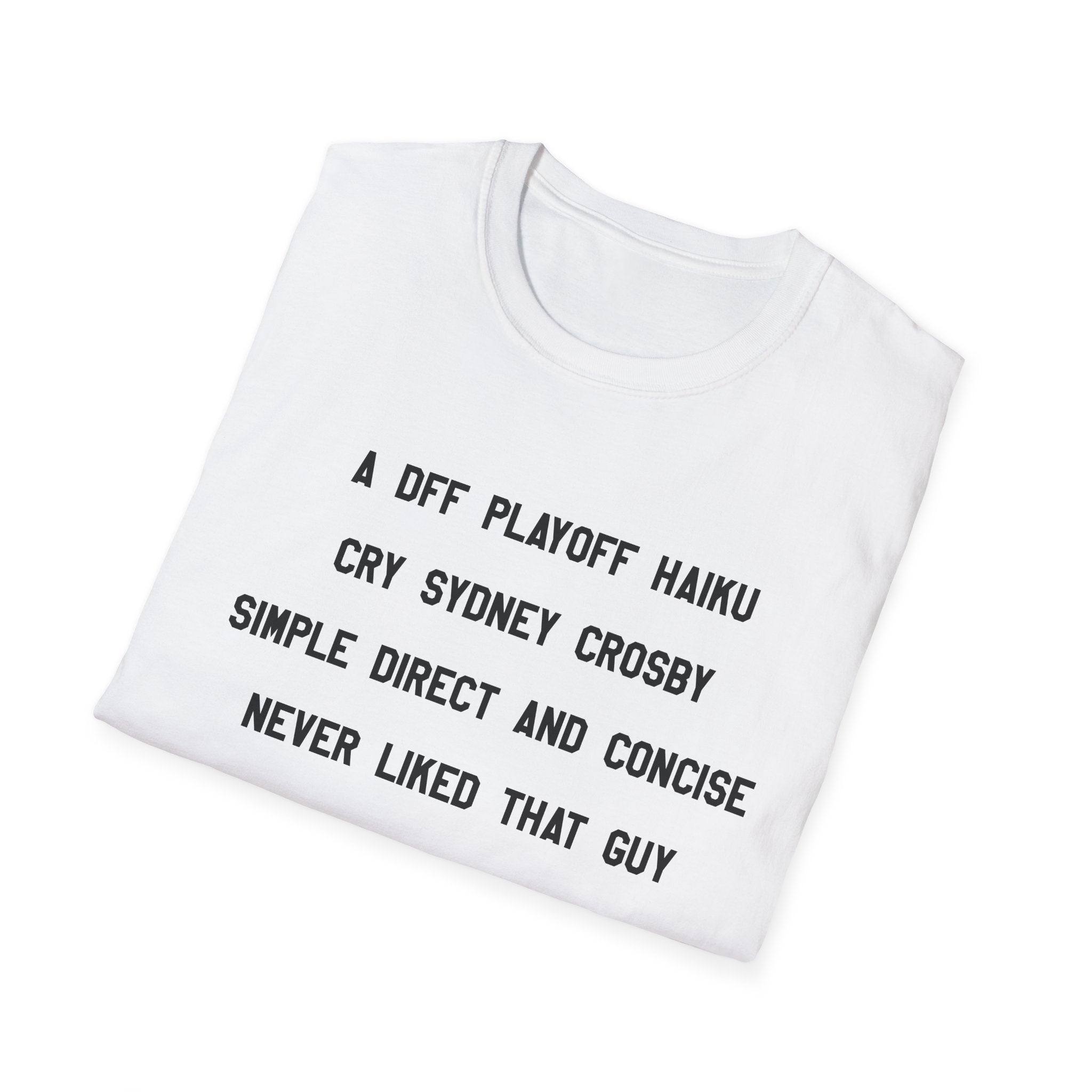 'A DFF Playoff Haiku' T-Shirt — Funny Hockey Fan Tee (Includes "Cry Sidney Crosby")