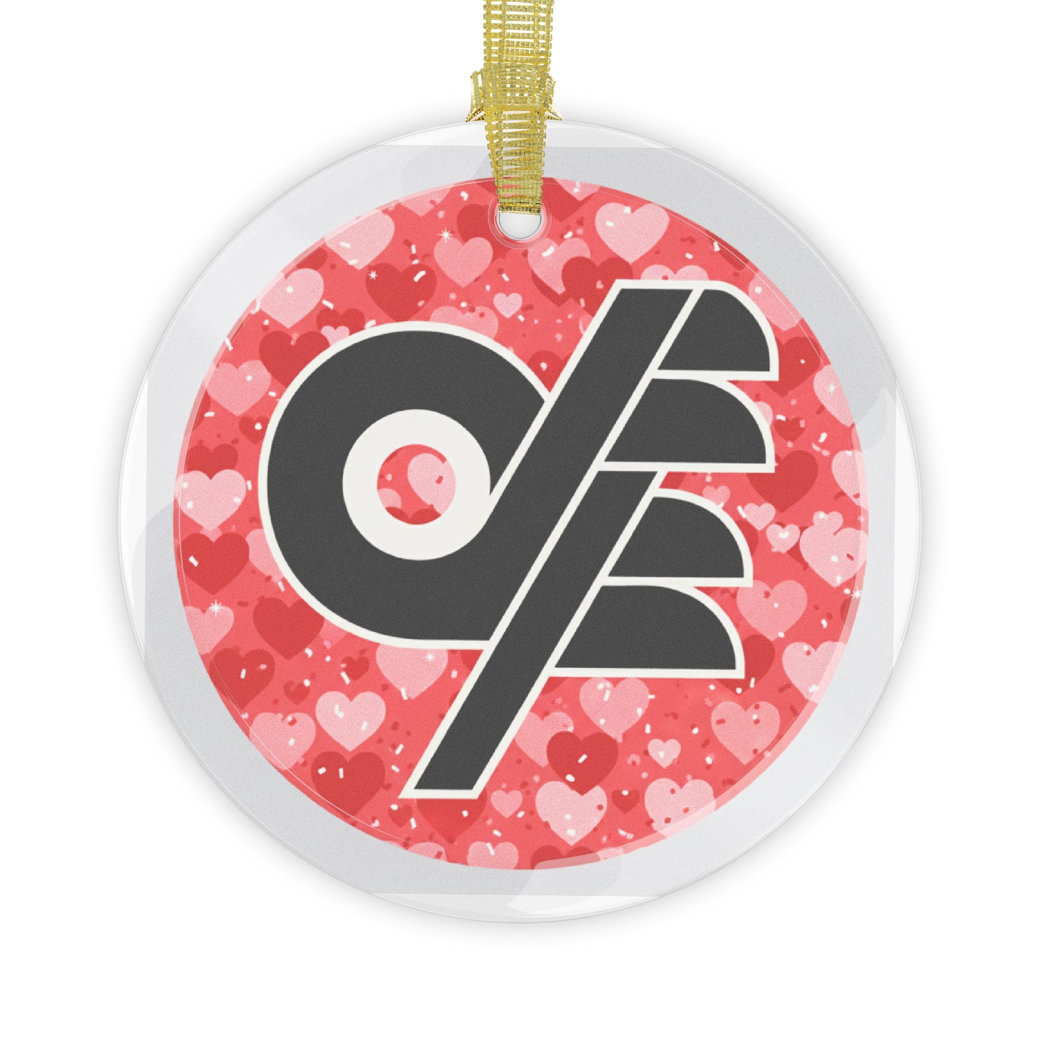 DFF Valentine's Day Glass Ornaments