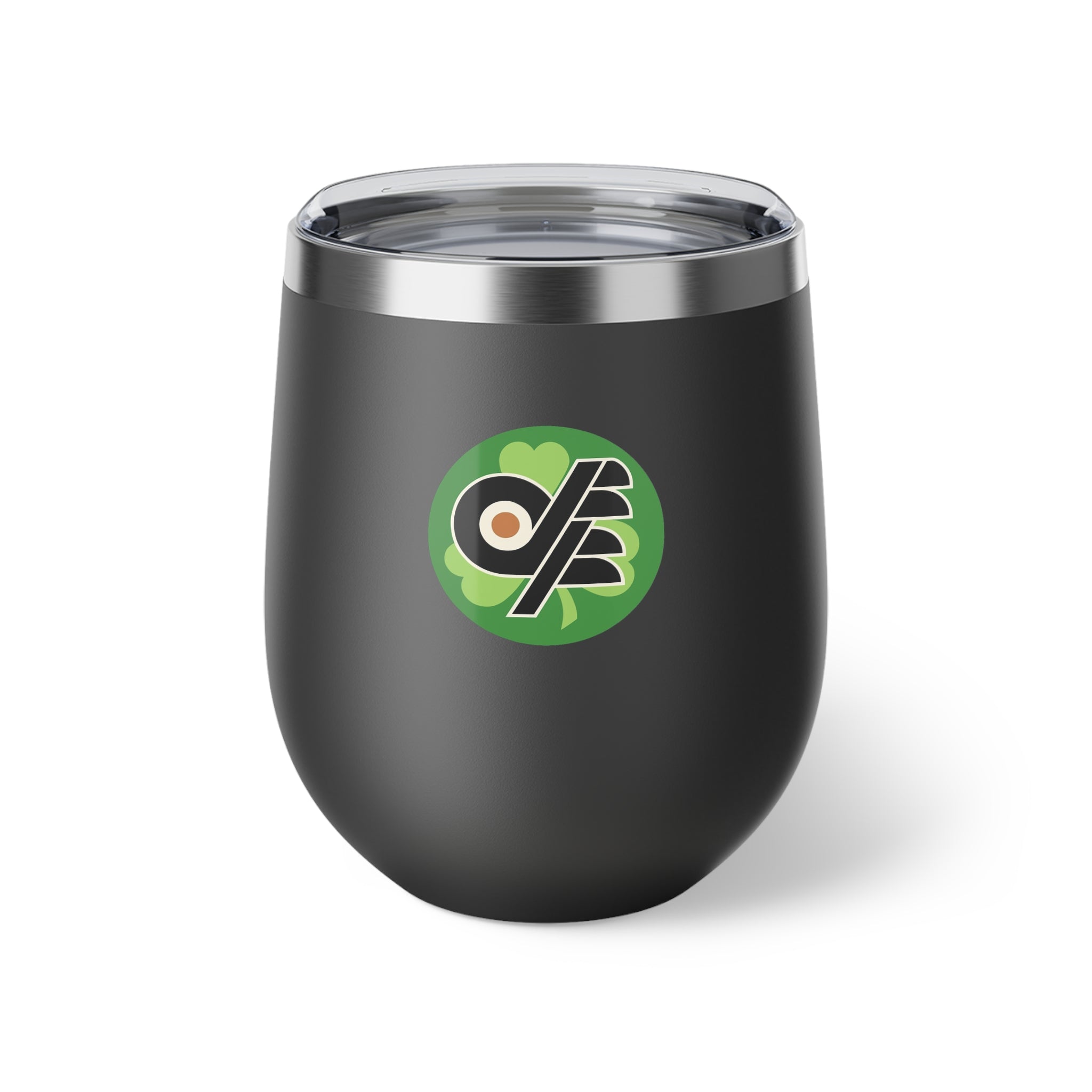12oz Copper Vacuum Insulated Cup with Irish DFF Logo - Travel Wine Tumbler