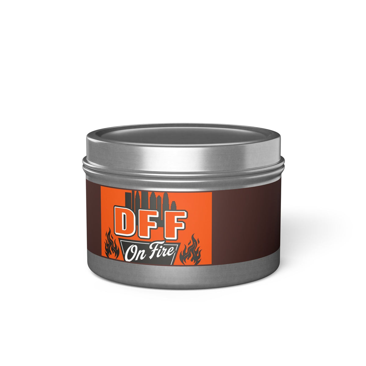 DFF On Fire Tin Candle — Coffee Scent, Novelty Gift Candle