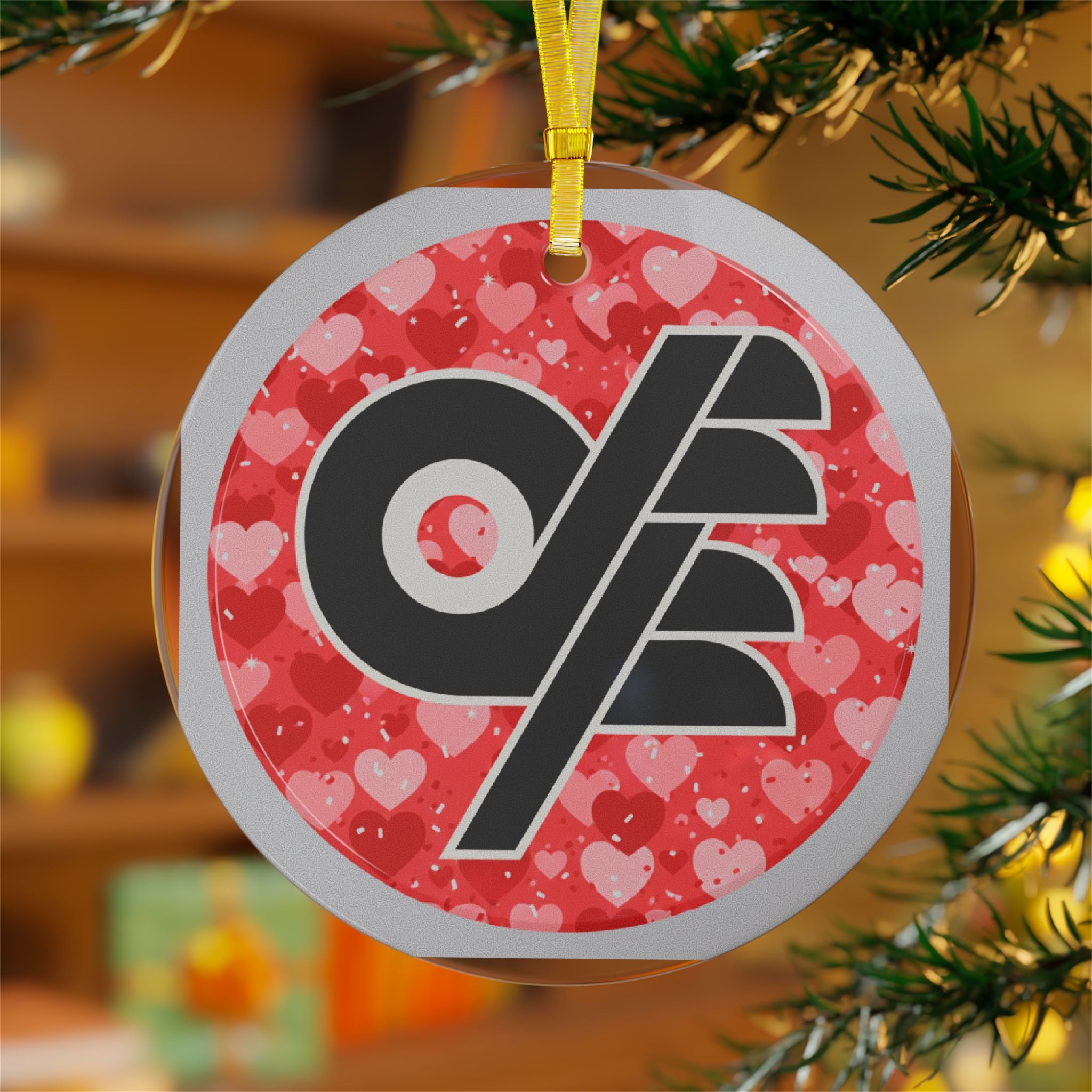 DFF Valentine's Day Glass Ornaments