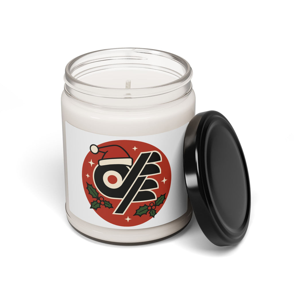 Holiday Vinyl-Style Soy Candle — 9oz DFF Christmas Logo Scented Jar