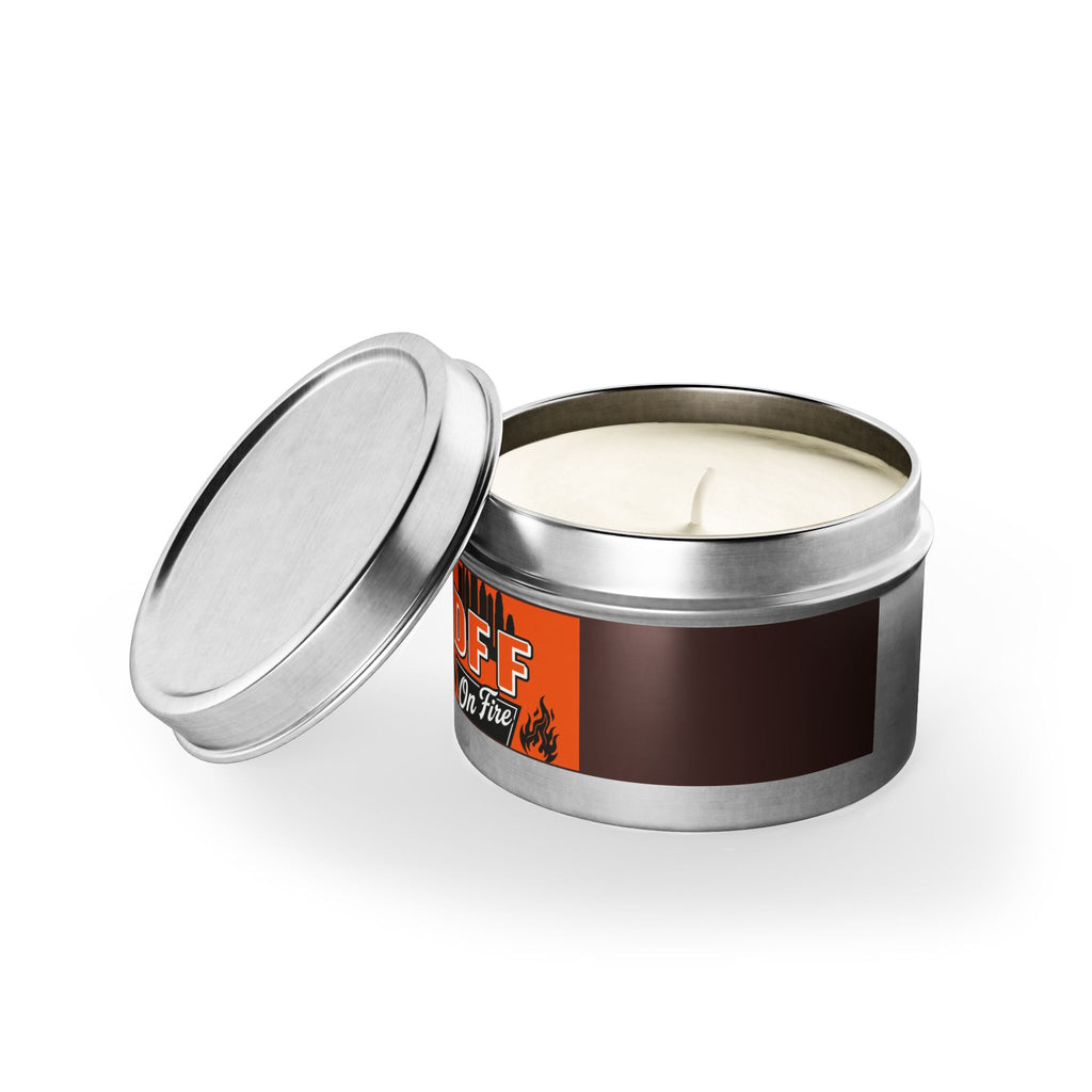 DFF On Fire Tin Candle — Coffee Scent, Novelty Gift Candle