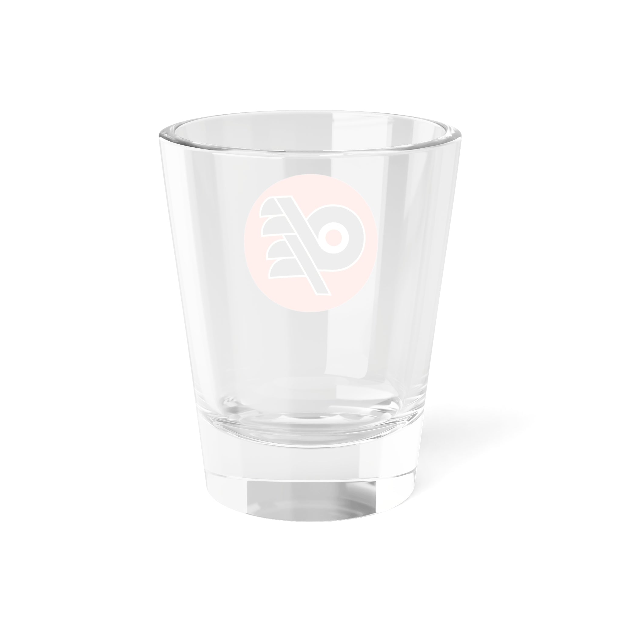 Retro Orange DFF Circle Logo Shot Glass — Vintage Sports Bar Party Favor