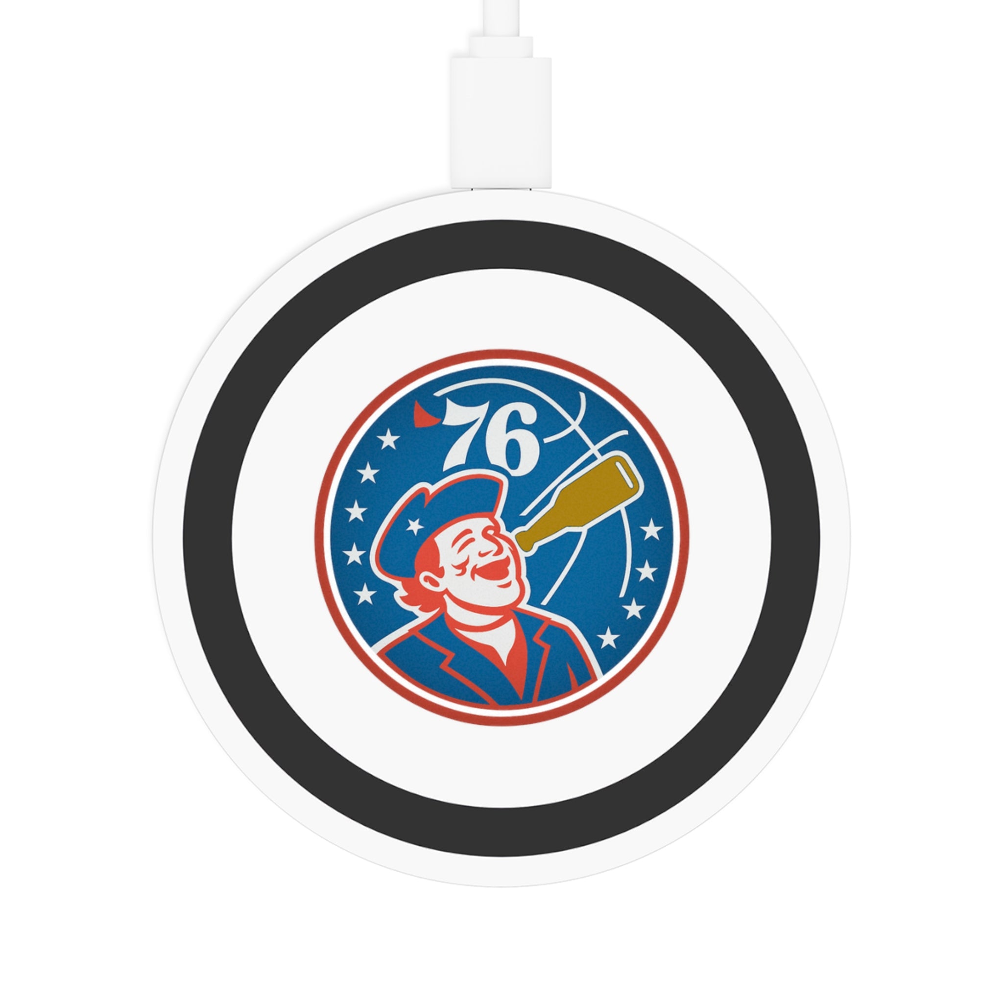 76ers Retro Patriot Wireless Charging Pad — NBA Team Logo Qi Charger