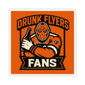 Drunk Flyers Fans Sticker — Hockey Mask Mascot Kiss-Cut Decal for Laptops & Sports Gear