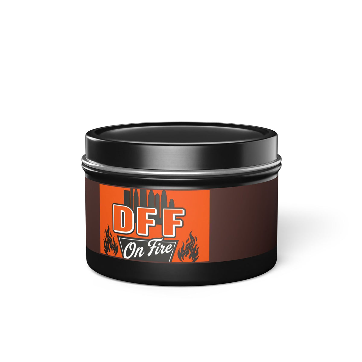 DFF On Fire Tin Candle — Coffee Scent, Novelty Gift Candle