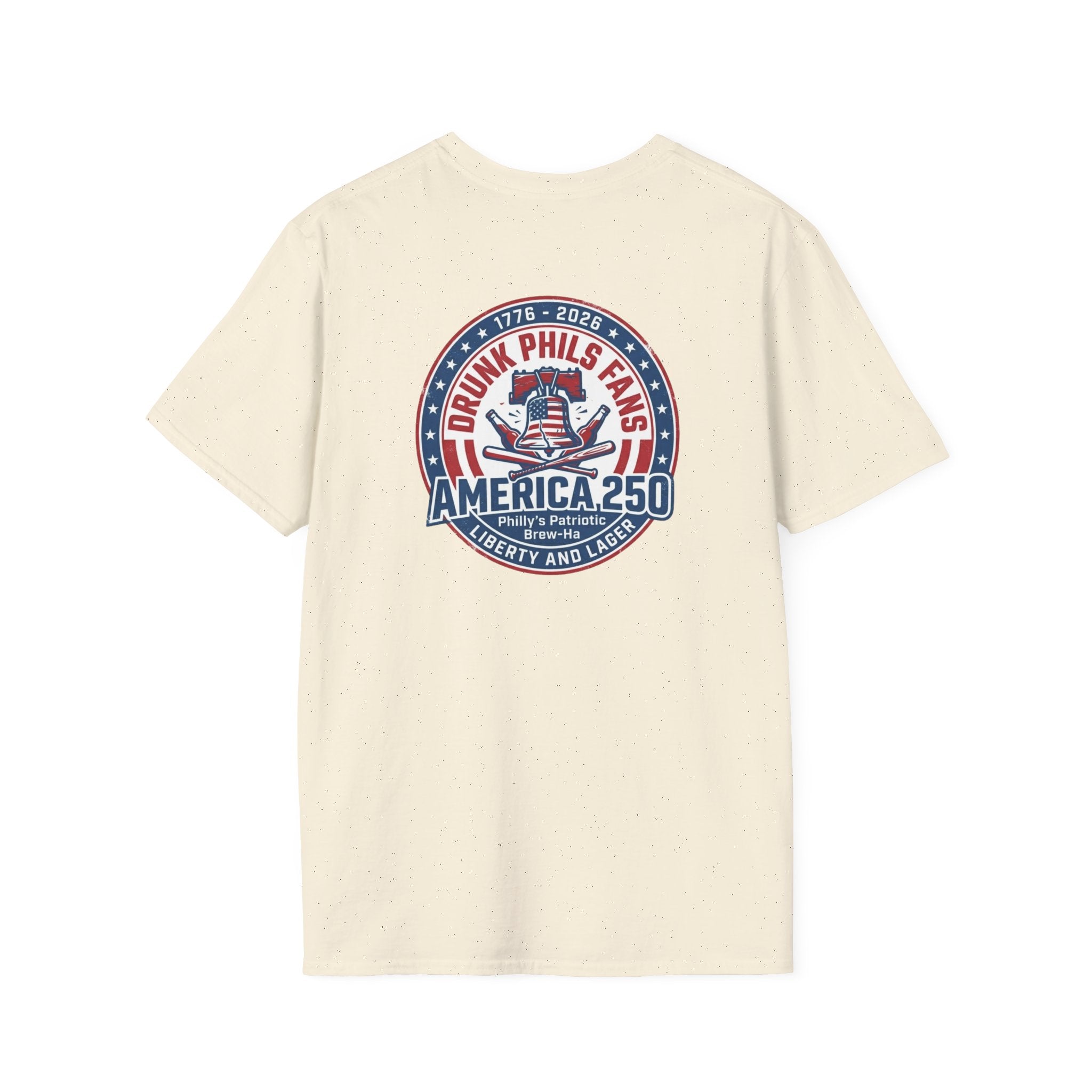 America 250th Celebration T-Shirt — Declaration Patch Front & Phillies Shield Back