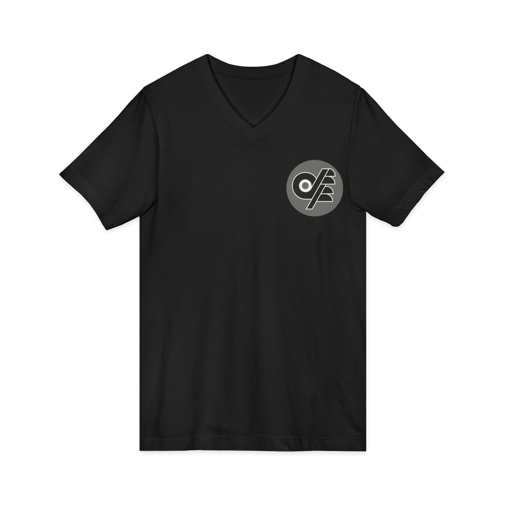 Minimalist Vinyl Record DFF Logo V-Neck Tee