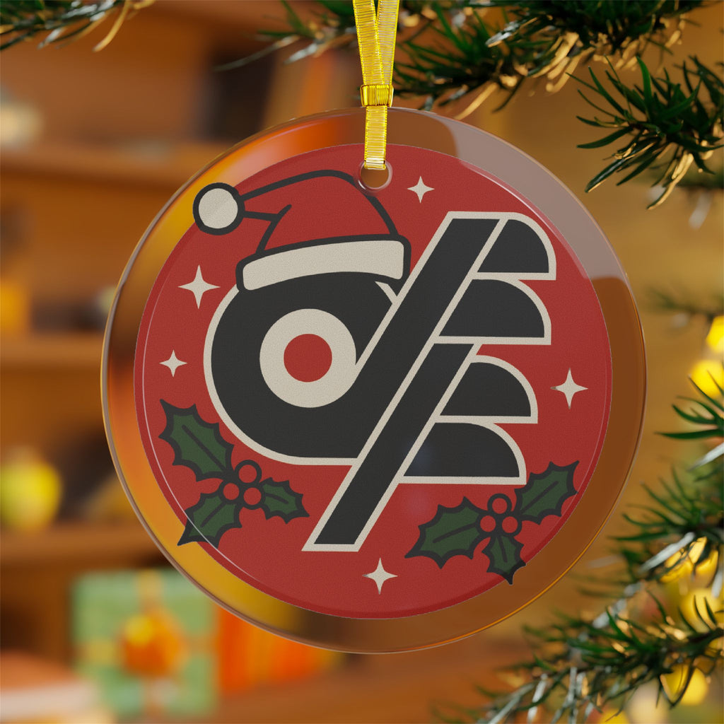 Glass Ornaments - Drunk Flyers Fans Festive Logo