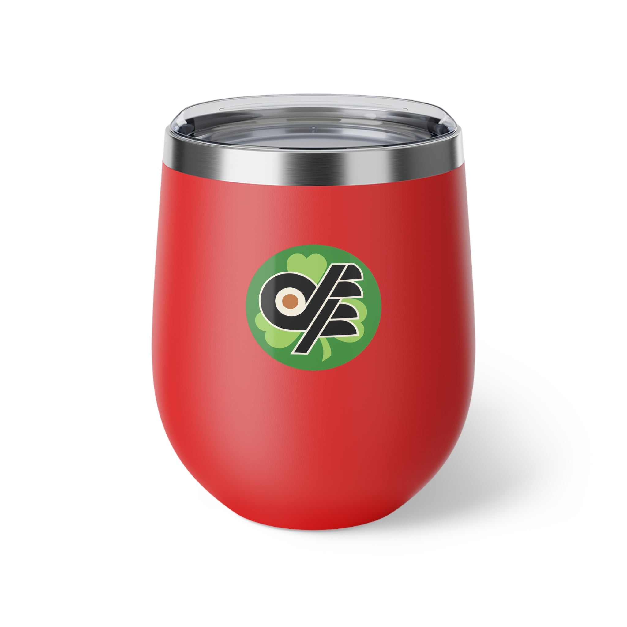 12oz Copper Vacuum Insulated Cup with Irish DFF Logo - Travel Wine Tumbler