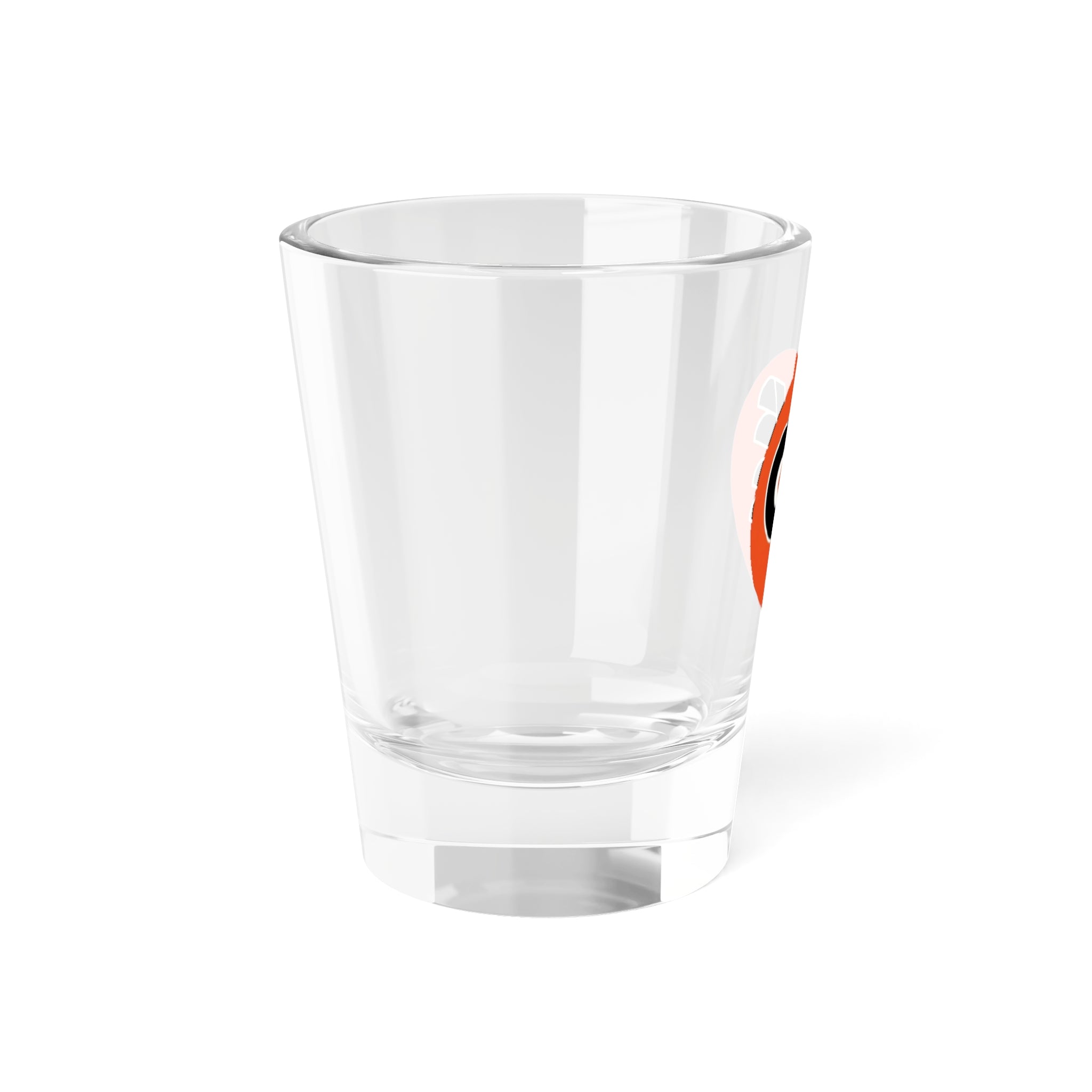 Retro Orange DFF Circle Logo Shot Glass — Vintage Sports Bar Party Favor