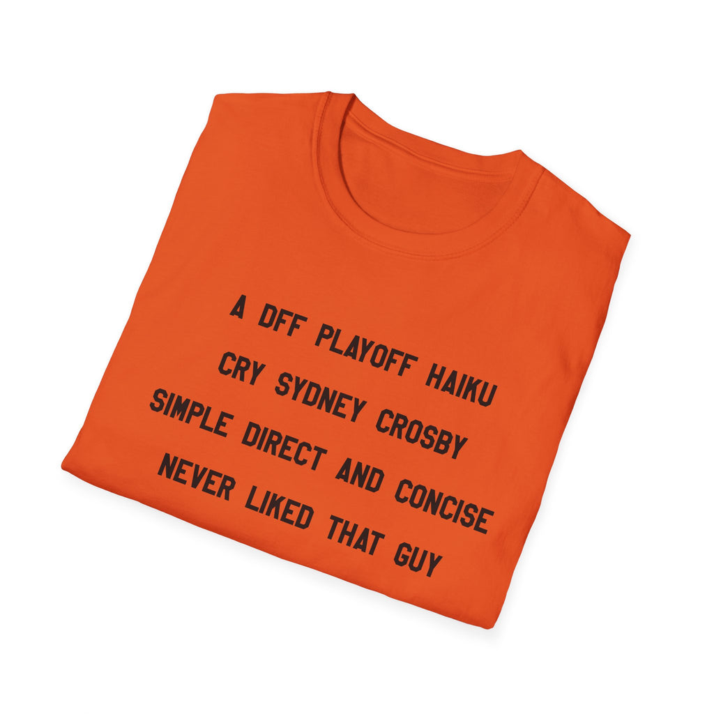 'A DFF Playoff Haiku' T-Shirt — Funny Hockey Fan Tee (Includes "Cry Sidney Crosby")