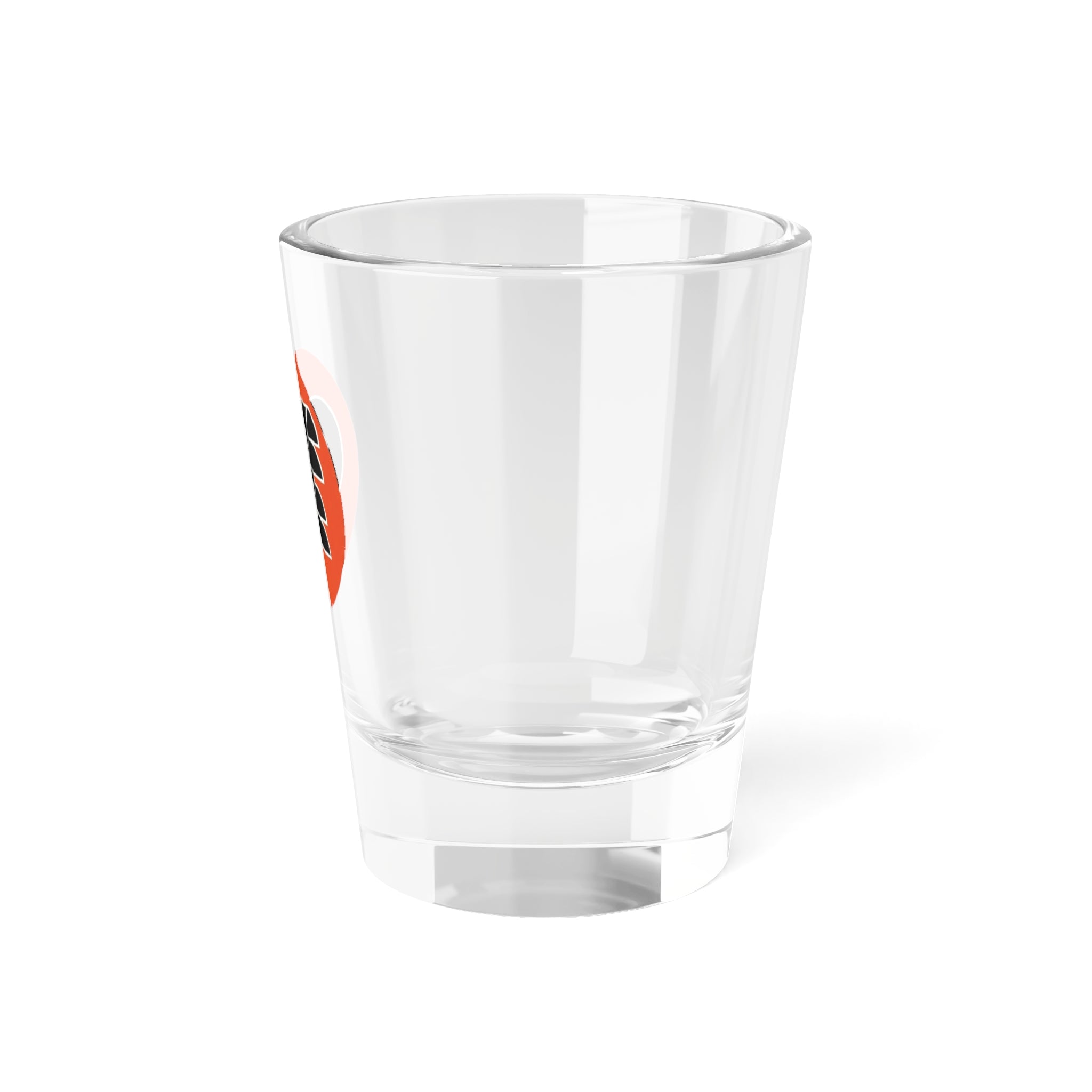 Retro Orange DFF Circle Logo Shot Glass — Vintage Sports Bar Party Favor