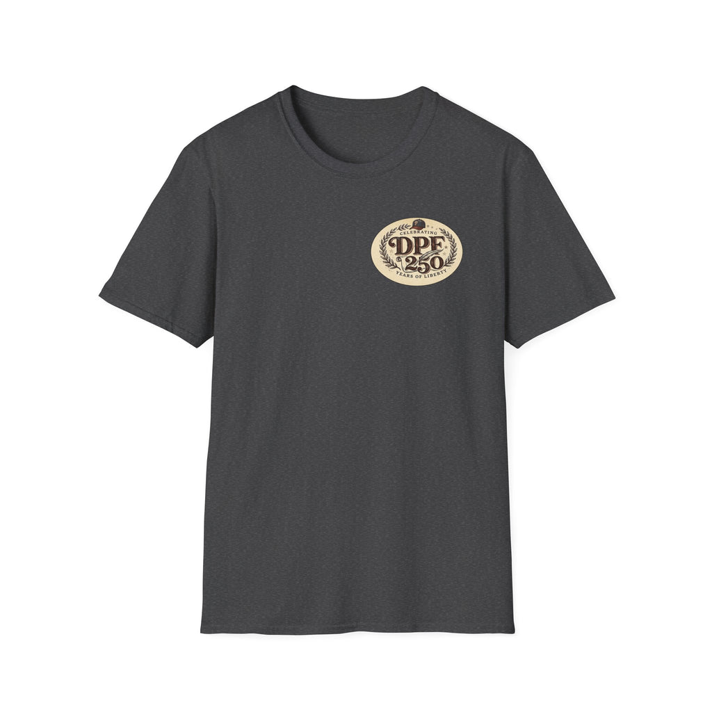 America 250th Celebration T-Shirt — Declaration Patch Front & Phillies Shield Back